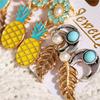 6Pairs/Set Alloy Jewelry Bohemian Vintage Style Ear Stud Pineapple Earring Set Flower Leaves