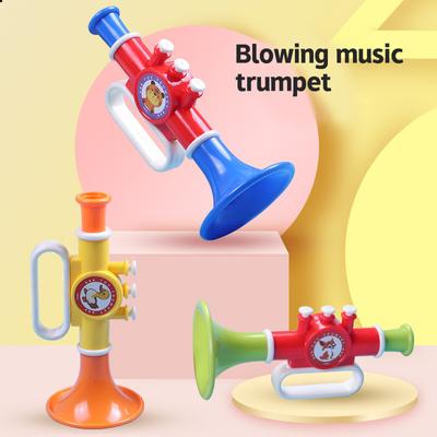 17Cm Mini Blowing Trumpet Voice Changing Whistle Horn Toys Musical Playing Instrument Kids Birthday Party Gift