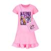 Demon Kpop Hunters Girl Short Sleeve Sleep Dress With Ruffle Hem For Use Bedroom