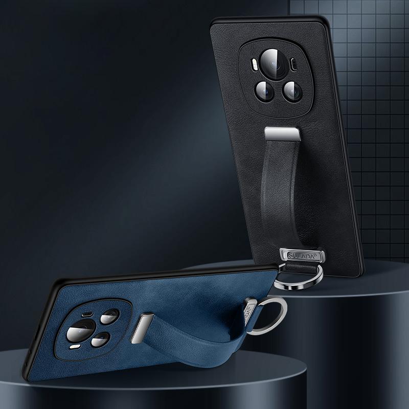 SULADA Fashion Series for Honor Magic6 Pro 5G Case Kickstand Leather Coated PC+TPU Cover