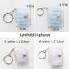 Mini Photo Album 16 Pockets PVC Transparent Frosted Photocard Binder Album Sticker Name Cards Holder Coin Holder with keychain
