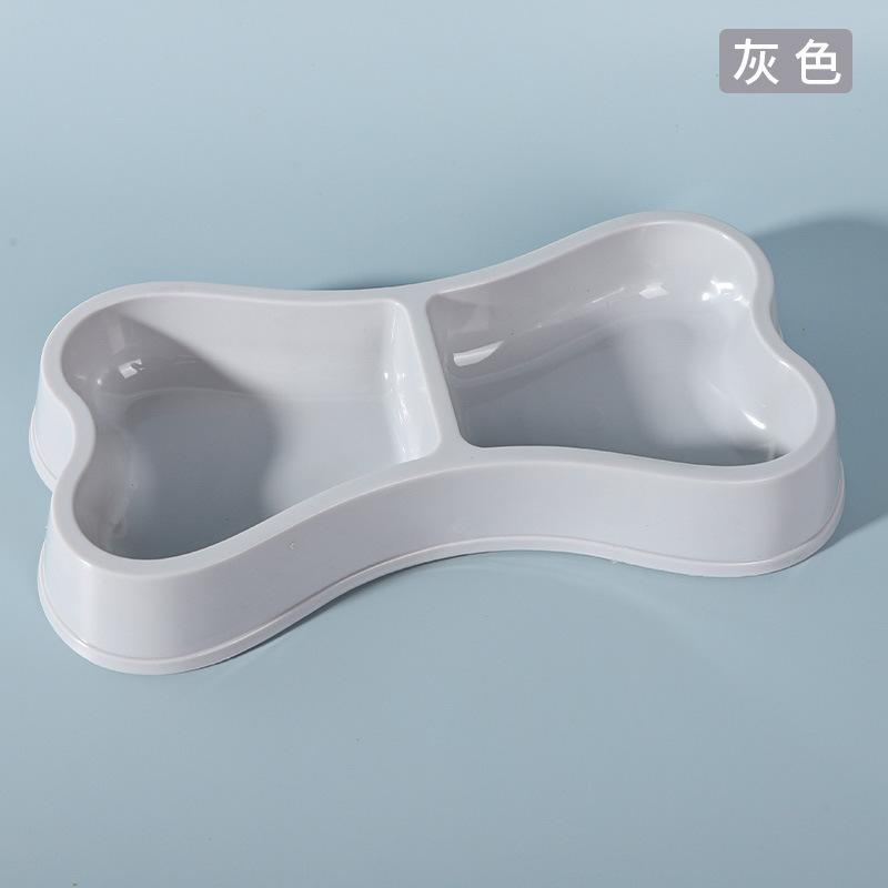 Dog Bone Shape Pet Double Bowl, Macaron Bone Shape Dog Double Bowl Pet Bowl