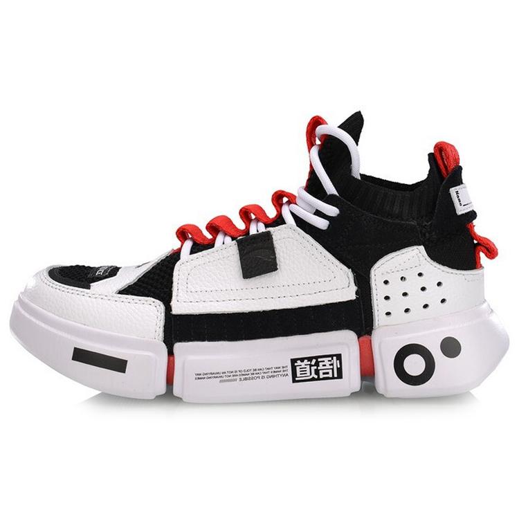 

LiNing Vintage Basketball Shoes Women s Mid Top Black/White/Red 36