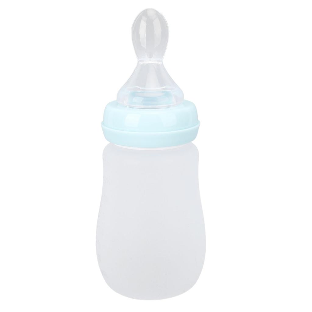 Drinking Aids Feeding Cup Squeeze Controlled Silicone Food Dispensing Spoon Feeder with Straw