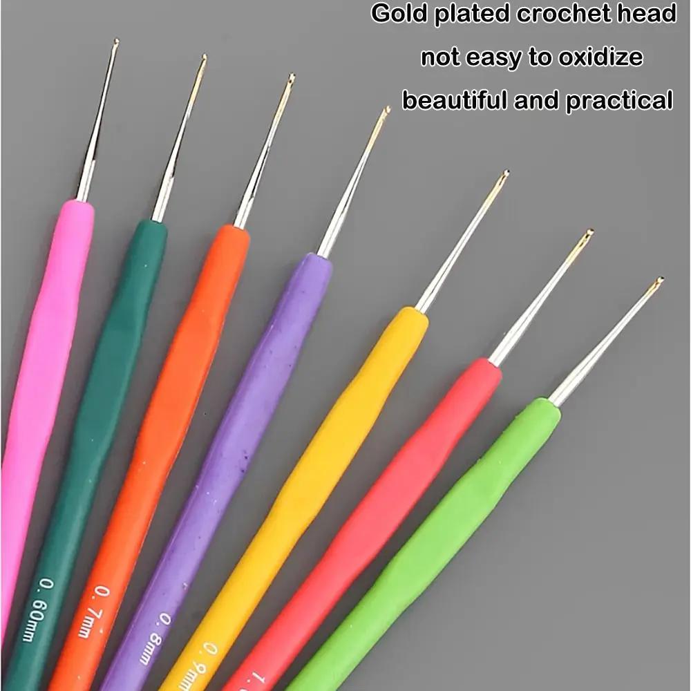 New Rubber Handle Knitting Needles Long Multisize Crocheting Needles Weaving Tool DIY Sewing Accessories