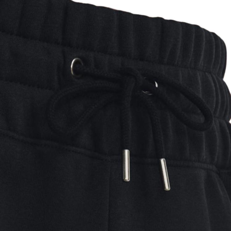 Under Armour Solid Color Letter Print Loose Straight Casual Pants Women bottoms Black 1381753-001