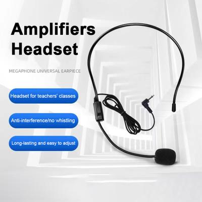 Mini-Kopfbügelmikrofon mit Kabel, klarer Klang, Rauschunterdrückung, kompatibel mit den meisten Verstärkern, tragbares Vorlesungs- und Lehr-Headset