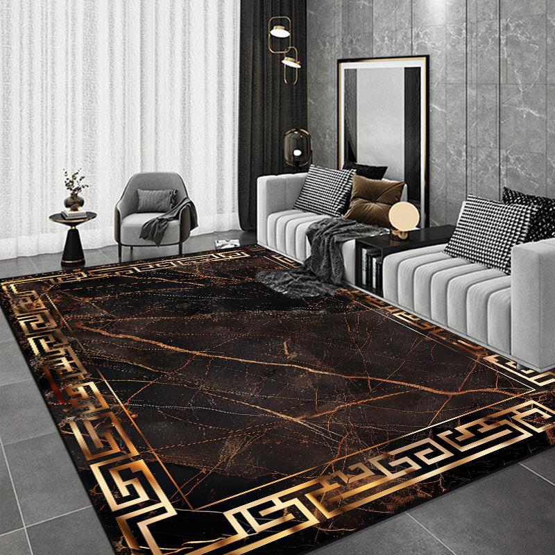 Black Chinese Style Carpets for Living Room Home Abstract Bedroom Decoration Luxury Large Area Rug Sofa Table Non-slip Floor Mat