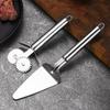 Stainless Steel Pizza Cutter & Cake Shovel Set: Single/Double Wheel Roller & Triangular Cake Knife for Baking