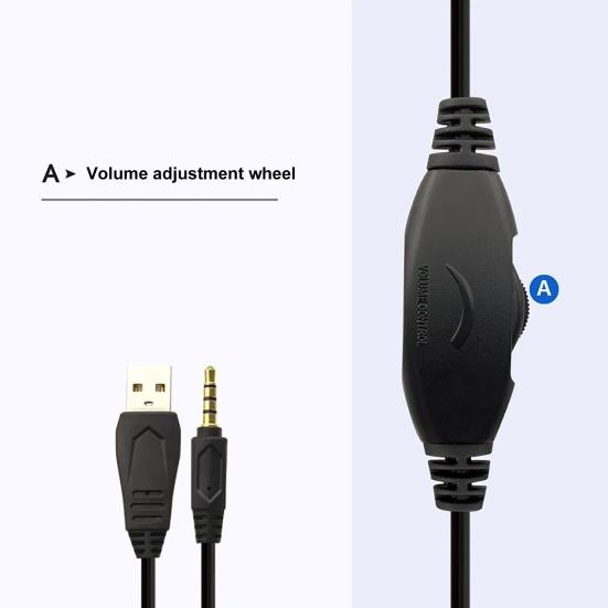 Wired Luminous Heavy Bass Headset Noise Reduction Gaming Headphone with Mic
