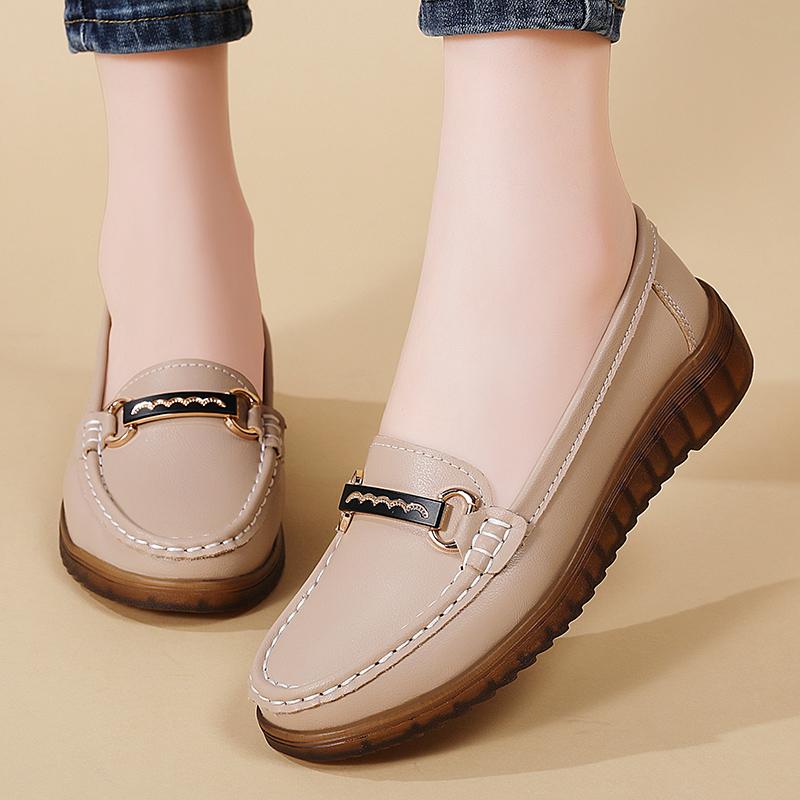 New Lightweight Sandals, Flat Shoes, Casual and Fashionable Loafers, 100 Genuine Leather Shoes for Ladies In Spring and Summer