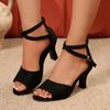 Summer Women Sandals 2025 New Ankle Strap Heels Women  Open Toe Chunky High Heels Shoes for Women Party Dress Sandals Big Size