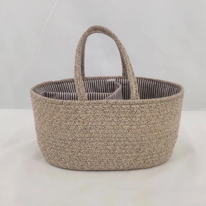 Multifunctional Travel Out Portable Mommy Bag Cotton Rope Diaper Bag Handbag Baby Products Organizer Basket