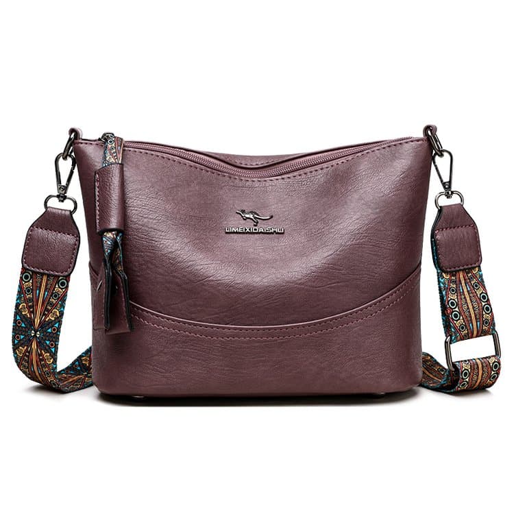 

Новая женская простая и универсальная сумка через плечо, ретро сумка-мессенджер 23*12*19cm фиолетовый