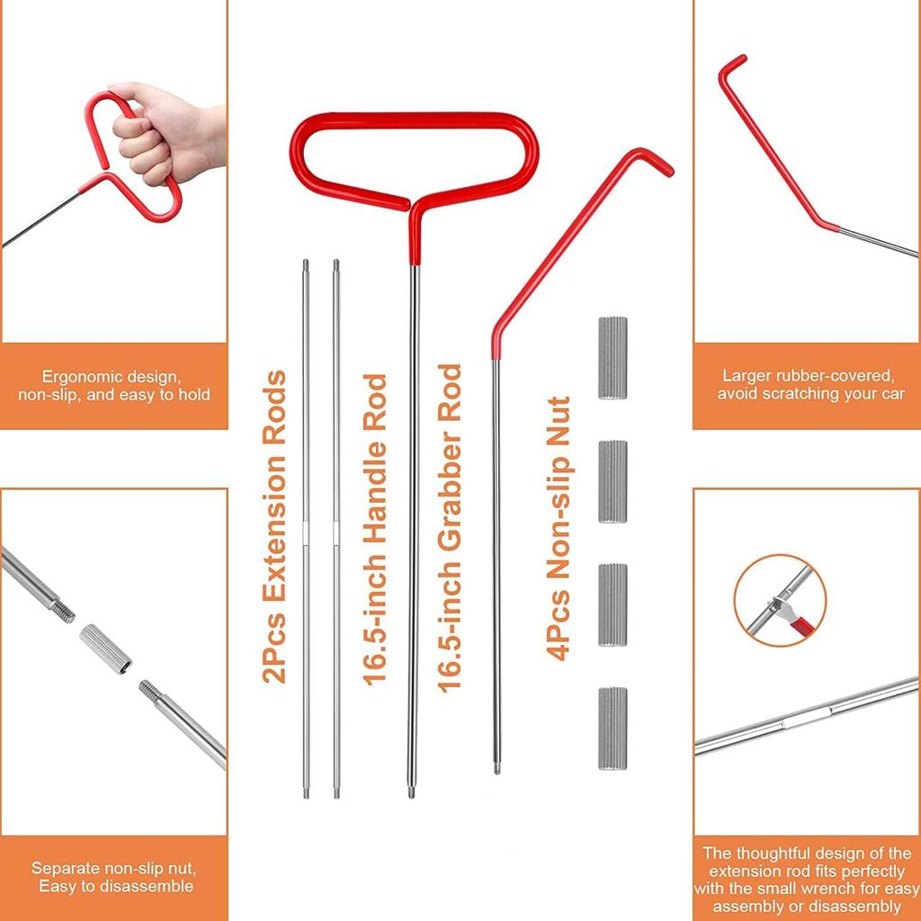 22 PCS Portable Repair Tools Sets,66 inch Stainless Steel Car Tool Kit