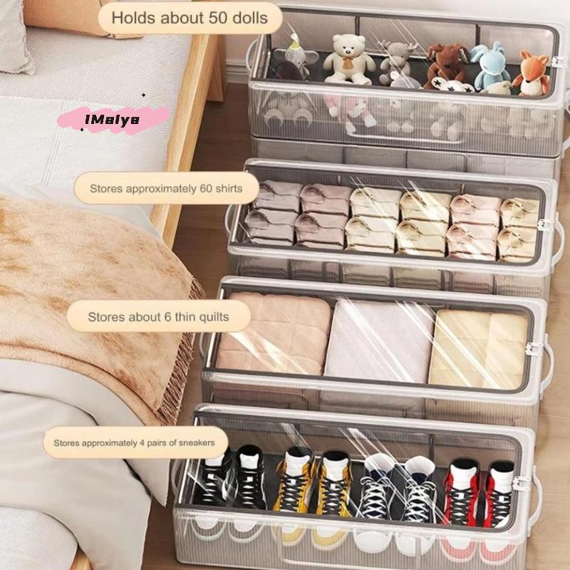 M-1Pc Extra Large Under Bed Shoe Storage Bag Dust-Proof Folding Clothes Organizer Wardrobe Box For Home Organization