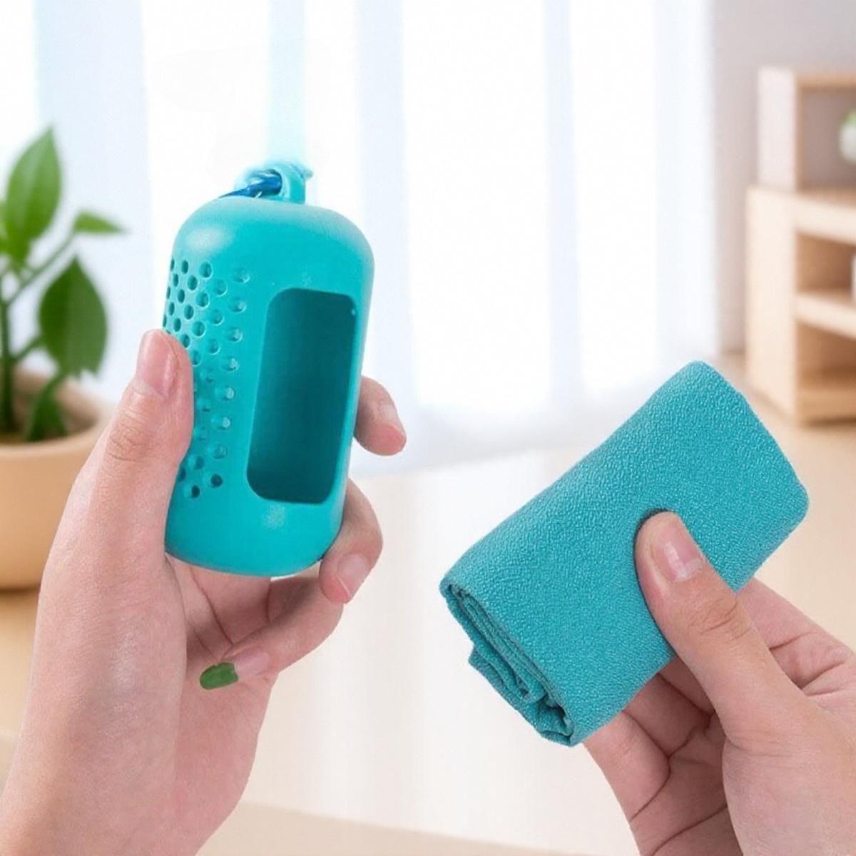 

1PC Quick Drying Microfiber Towel Portable Ice Cooling Towel for Outdoor Travel Fitness Running Swimming Sports светло-синий