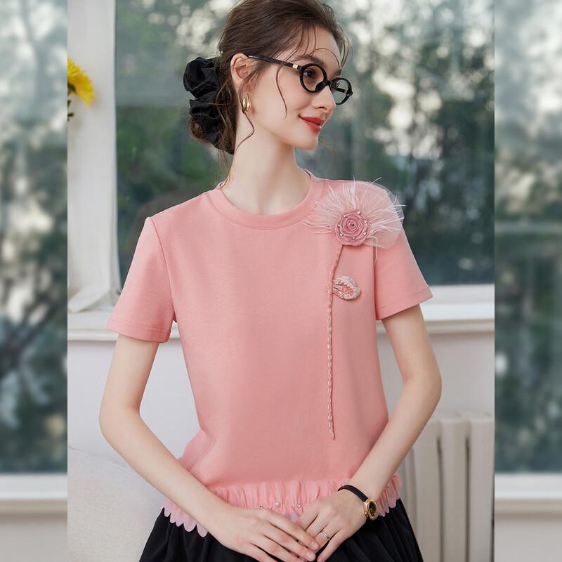 

Bailuyu Sweet Floral Pullover Short Sleeve T-Shirt XL