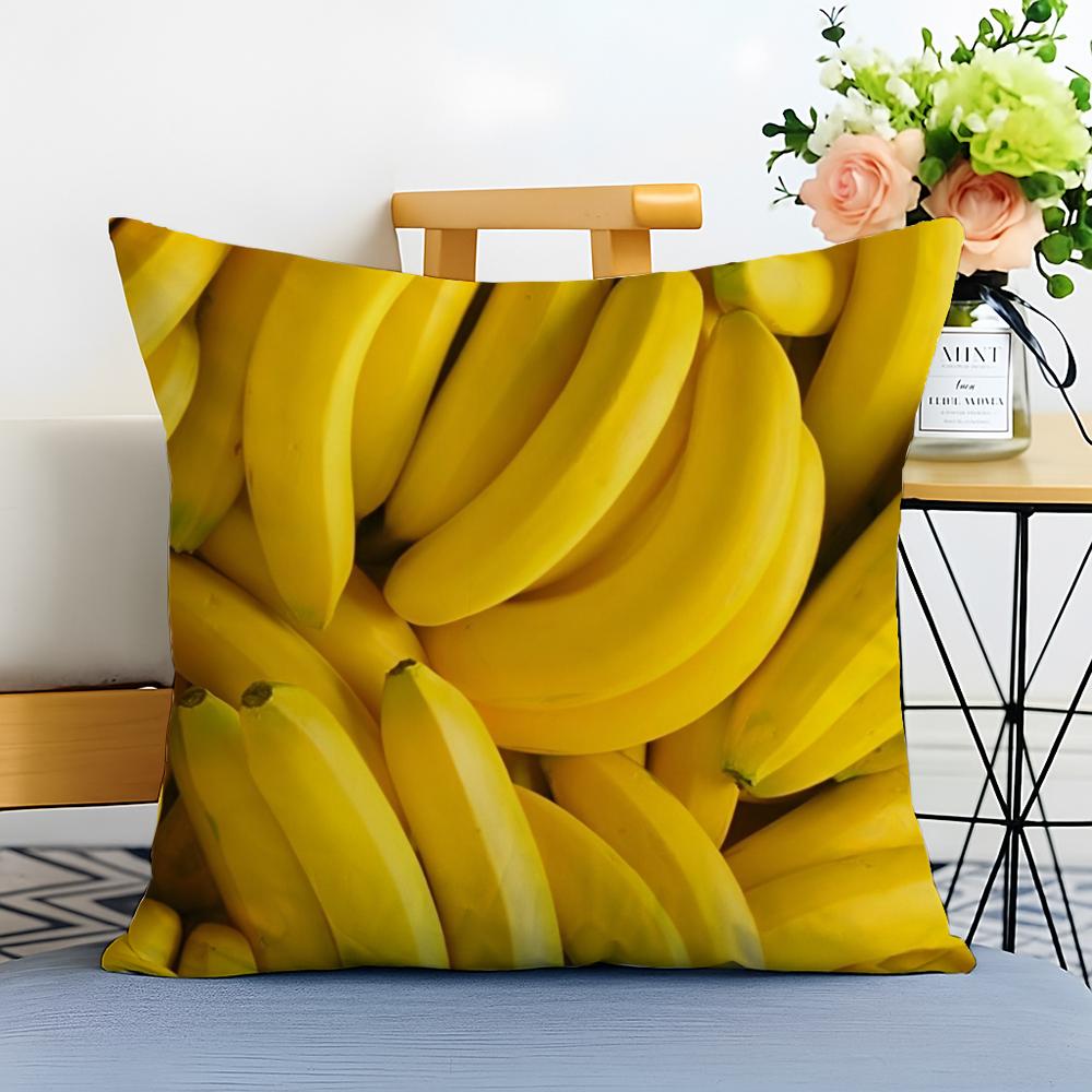 Healthy Delicious Fresh Food Anime Health Cushion Cover Washable Linen Pillowcase Soft for Sofa Bed Cozy Home Room Decor
