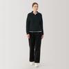 MUJI Women's Wool-Blend Boucle Polo Sweater, Dark Gray, Size XL, BA1P7A4A
