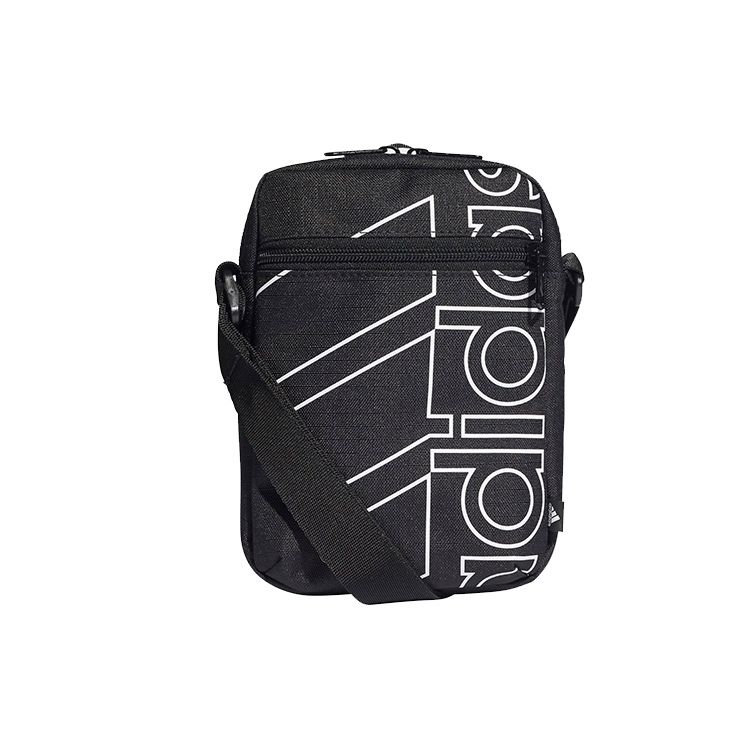 Adidas Classic Large Logo Zipper Nylon Shoulder Crossbody Bag Unisex Bags Black HC4766 Black