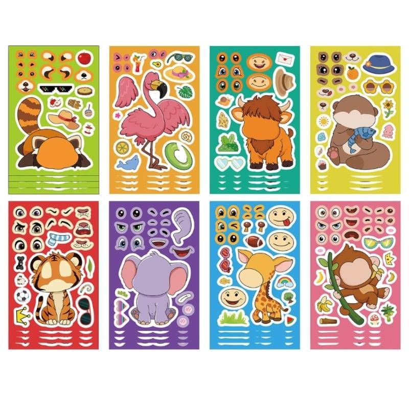 

8Pcs Different Animals Theme Selfs Adhesive Vinyls Decals For Electronics Customization Waterproof Scratch Resistant 1