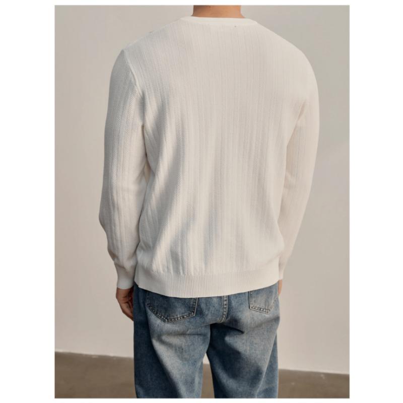 Men V Neck Drawstring Solid Long Sleeve Casual Knit Sweater