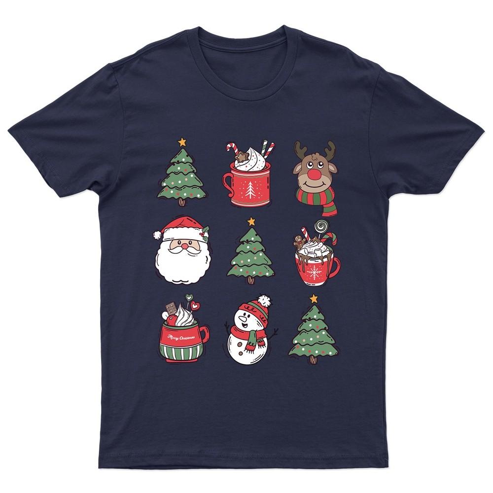 Merry Christmas Holiday Illustrations TShirt Unisex Gift Retro Funny Unisexs