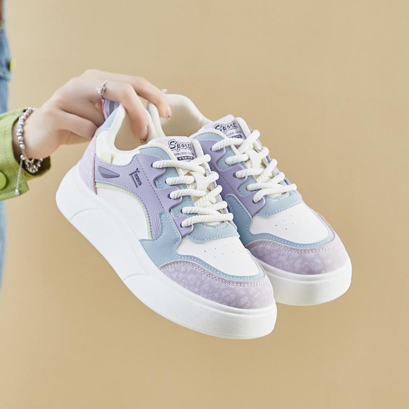 

Модные весенние популярные белые туфли женские 2024 новые модные студенческие нескользящие спортивные туфли на толстой подошве 40 фиолетовый