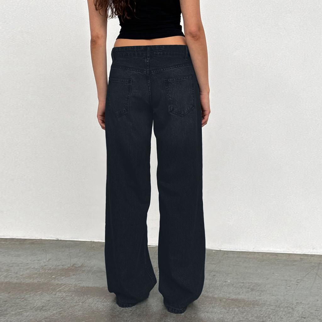 Women's Retro High- Straight Street Wide-Leg Jeans