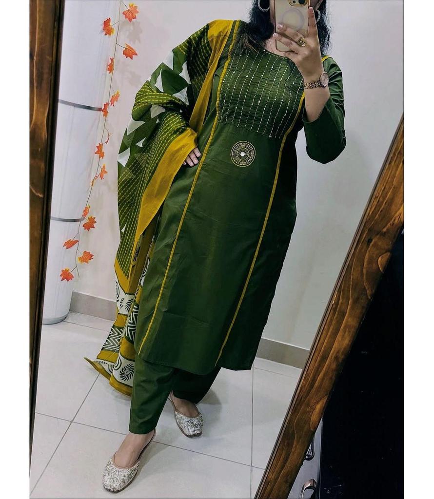 Women Designer Top Tunic Kurta Patn Dupatta Set Indian Bollywood Party Wear Salwar Suit