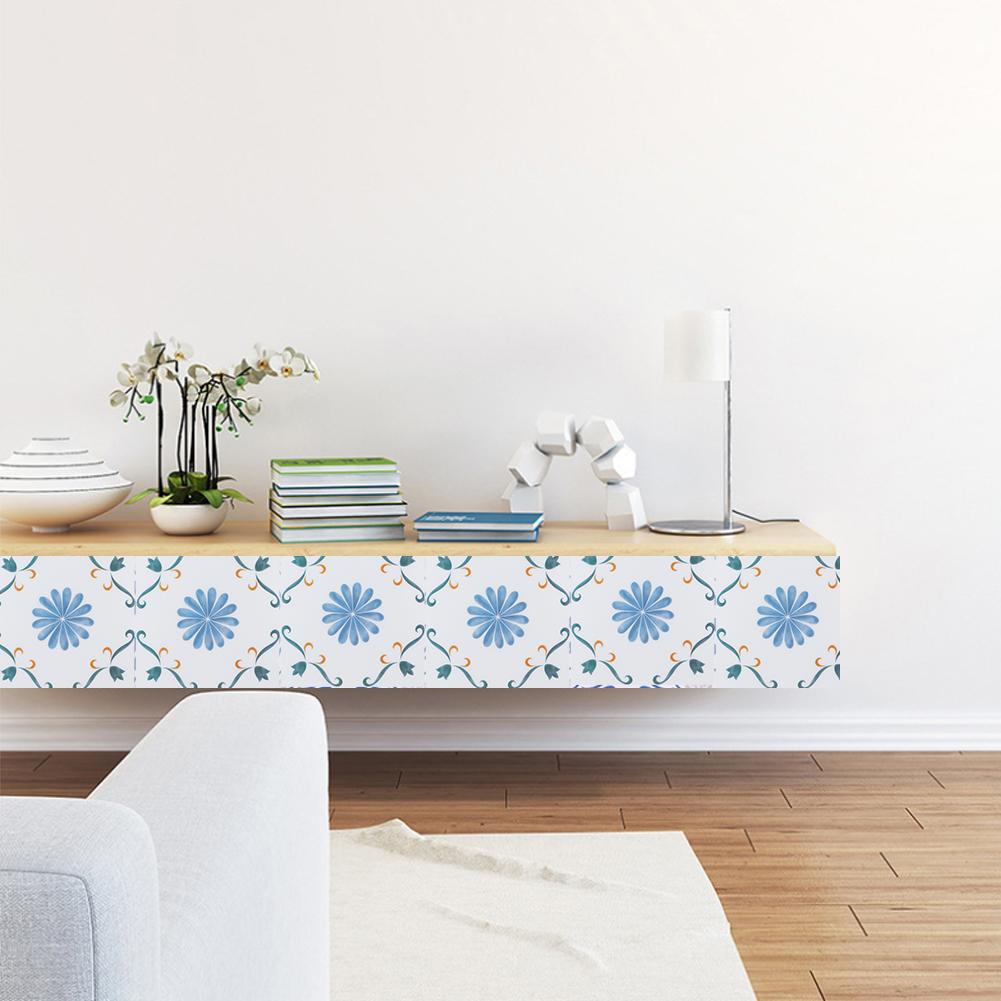 10Pcs Non‑Slip Waterproof Decorative Wallpaper Wall Floor Sticker Home Decoration 20x20cm