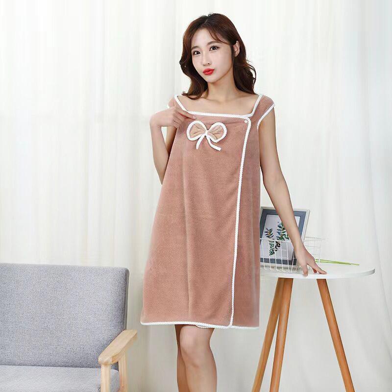 Moteriškas greitai džiūstantis koralinio vilnos vonios sijonas: Sustorintas, Minkštas, Vandenį sugeriantis, Nešiojamas Voniai Rankšluostis Pavasariui ir Rudeniui