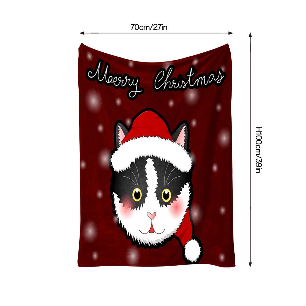 TU Cute Cat Christmas Throw Blanket Cozy Fluffy Sherpa Soft Warm Holiday Decor Gift Home Bedding Dorm Room