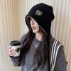 Pile Hat Women'S Autumn And Winter Warm Ear Protection Headband Hat With Fashion Pullover Hat Embroidery On Both Sides Shows Small Face