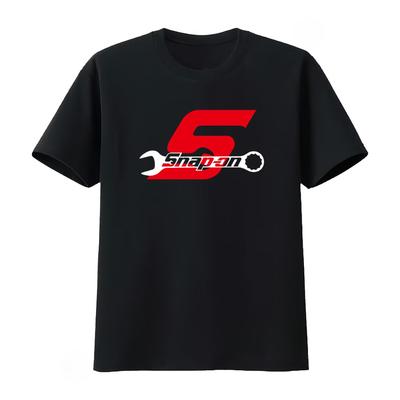 T-shirt Unisexe en Coton Impression Snapon Outils Automobiles Graphique Manches Courtes Streetwear Décontracté Hauts Noir Gris Blanc Pour le Port Quotidien
