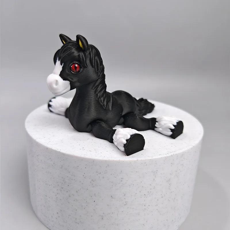 New Multi-joint Movable 3D Printed Horse Animals Mini Cute Relief Sensory Toy Funny Home Accessories Kids Gift Desktop Ornament