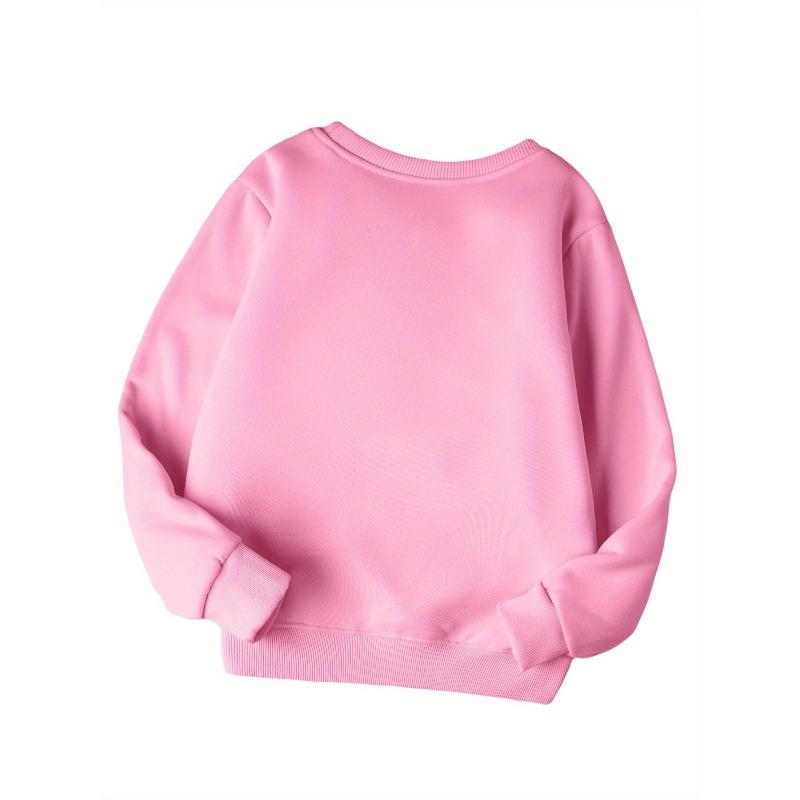Girls' Spooky Halloween Sweatshirt - "It'S Right Behind Me Isn't It?" Ghost & Bat Print, Long Sleeve Round Neck Top with Pockets