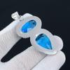 Swiss Blue Topaz Gemstone Handmade 925 Sterling Silver Jewelry Pendant, Blue Handcrafted Jewelry Pendant Necklace, Thanks Giving Jewelry