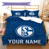 FC Schalke 04 Custom Name Pattern Bedding,Quilt Set Quilt Cover Pillowcase Home Birthday Gift(1 * Duvet Cover + 2 * Pillowcase, Without Core)