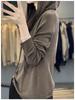 Spring & Autumn Wool Hoodie: Casual, Lazy-Style Knitted Sweater, Slimming Button-Up, Versatile for Women