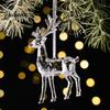 Durable Acrylic Hanging Decors Faux Crystal Christmas Ornaments, Clear Reindeer/Bell/Wreath/Wine Glass Winter Modern Holiday Ornament Collection