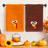 Thanksgiving Turkey Towel Embroidered Turkey Hand Towel Absorbent Bathroom Kitchen Towel for Home Farmhouse Thanksgiving Decoration