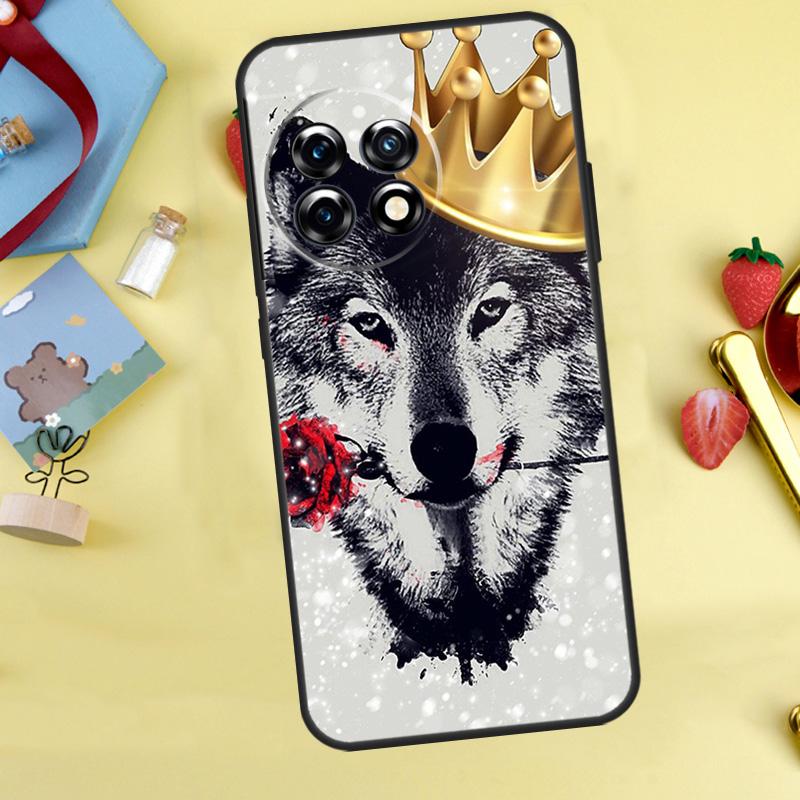 Wolf Art Black Case For OnePlus 15 13 12 11 9 10 Pro 13T 13R 12R 10T 8T Nord 5 CE 3 4 2 Lite N20 N30 Cover