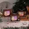 Christmas Decorations Luminous With Music Snow Tv Ornaments Glittering Christmas Music Box Tv For Christmas Gifts Cafe Party