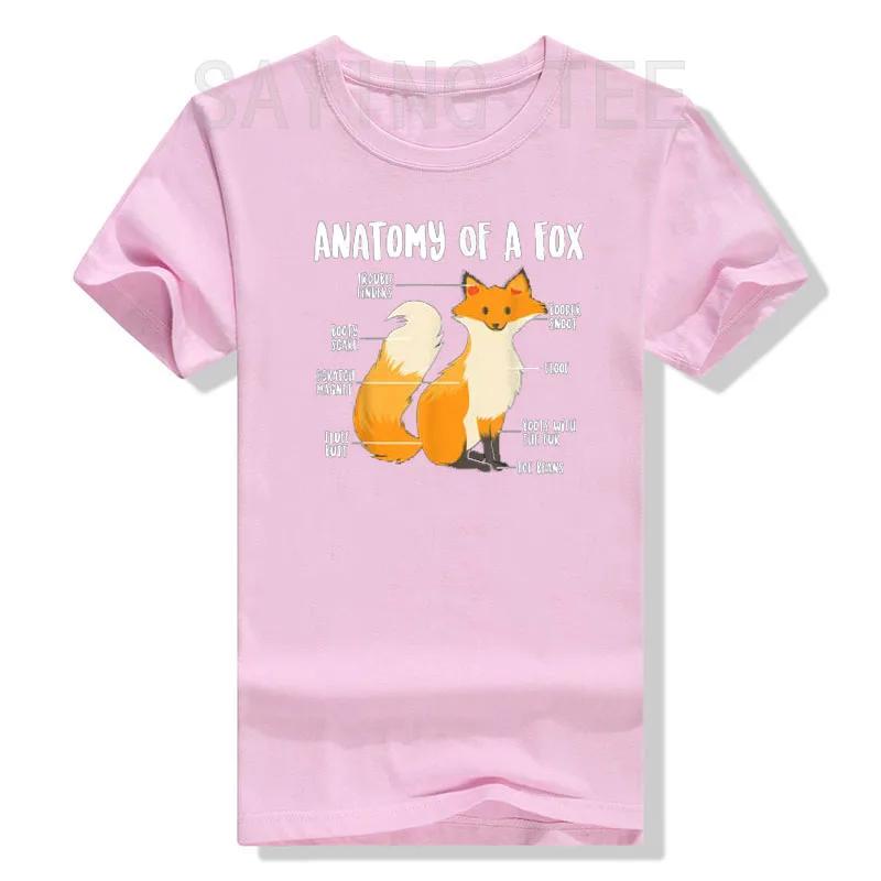 Anatomie eines Fuchses | Niedlich Süßes Raubtier Lustiges Tier Geschenk T-Shirt Humor Fuchs-Liebhaber Grafik T-Shirt Oberteile Kurzarm Blusen Geschenke