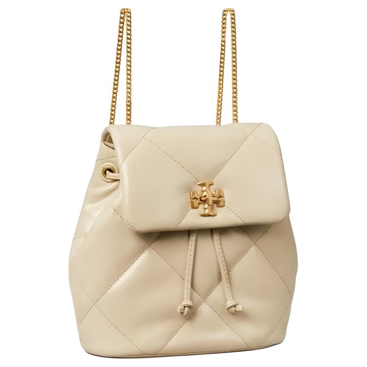 Tory Burch Kira Classic Diamond Pattern Leather Mini Backpack Women Backpacks Beige 170485-250