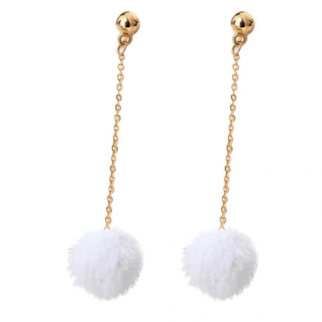 

Лаконичный милый пушистый шар, длинные висячие женские серьги, кулон, ювелирный орнамент белый