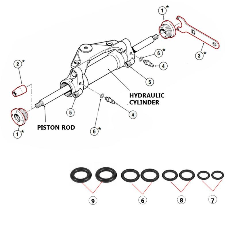 Hs5157 Front Mount Hydraulic Steering Cylinder Seal Kit With Pin Wrench Compatible For Seastar