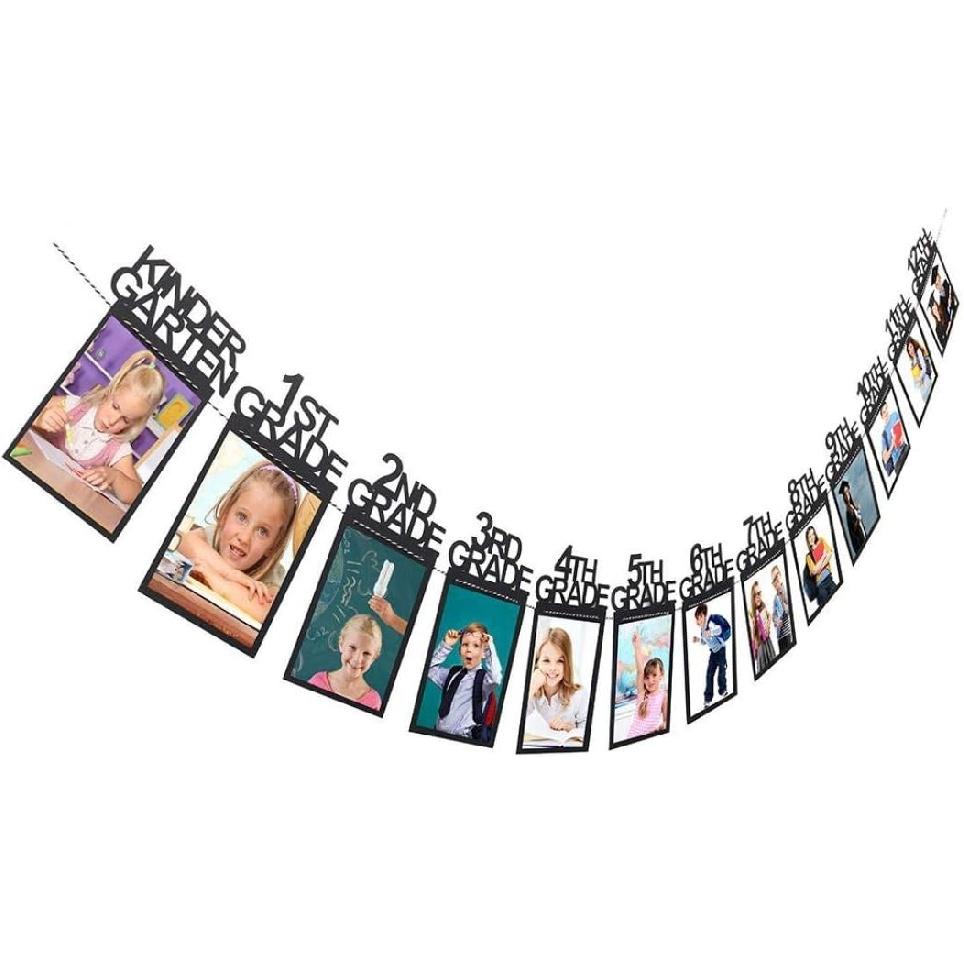 Yami COCU Grad Photo Banner - Congrats Graduate Banner - Party Supplies for Grad Party Bunting - Black